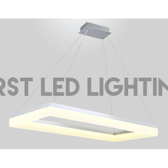 1-Rectangle LED Pendant Chandelier - 5601-1-First LED Lighting Center