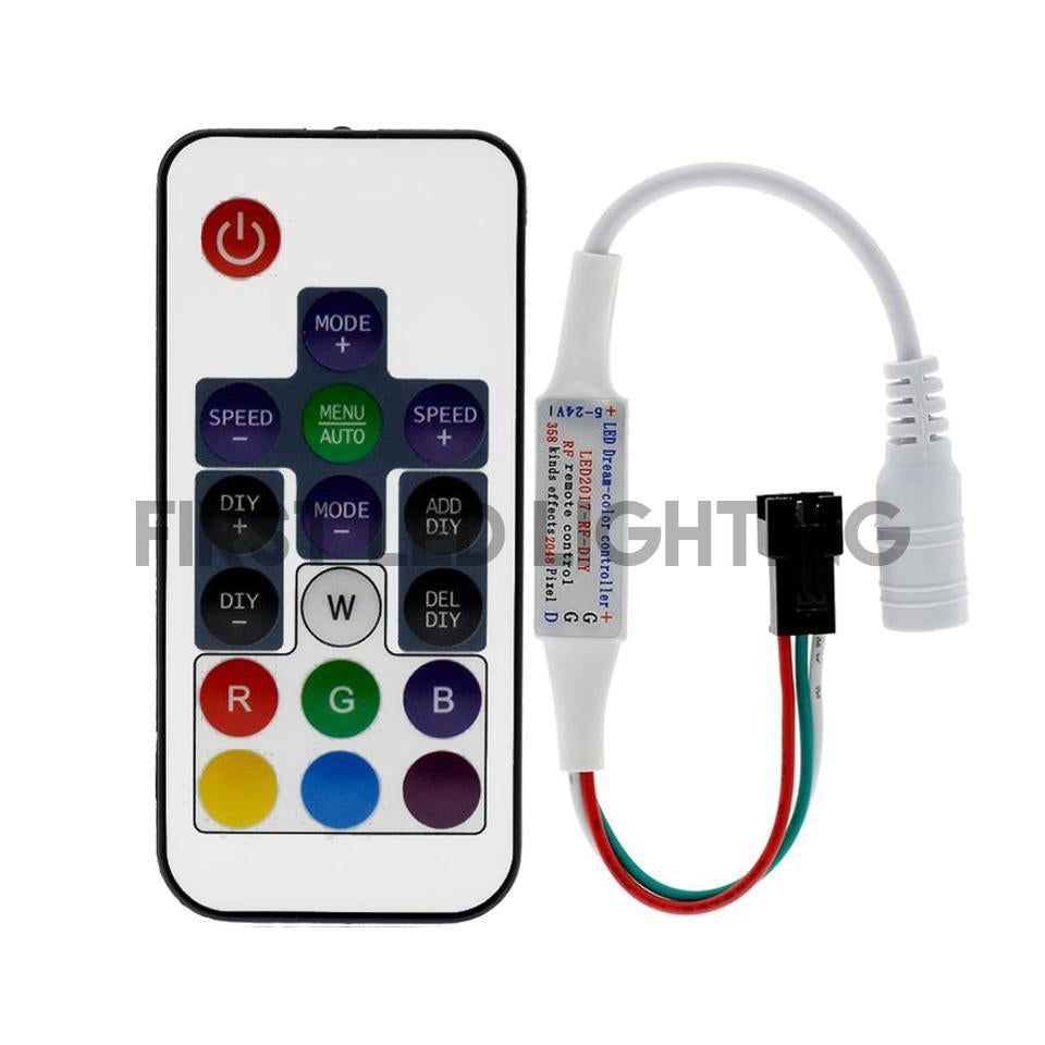 5-24V Digital RGB Controller 2812 - 17-Key RF Remote – First LED Lighting