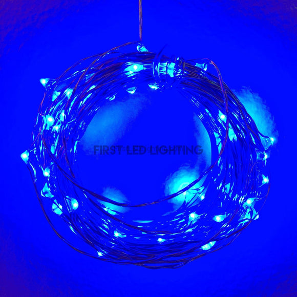 Copper String LED - 33ft 100LED - BLUE-First LED Lighting Center