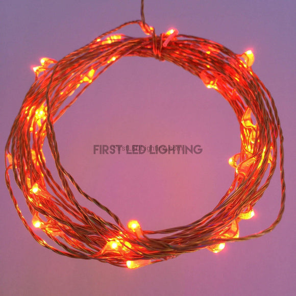 Copper String LED - 16ft 50LED - RED-First LED Lighting Center