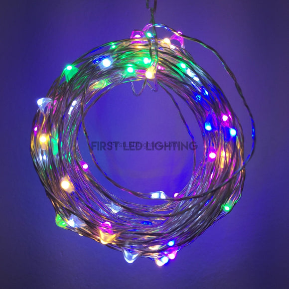 Copper String LED - 33ft 100LED - Multicolor-First LED Lighting Center