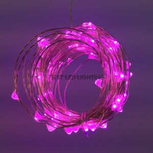 Copper String LED - 33ft 100LED - PINK-First LED Lighting Center