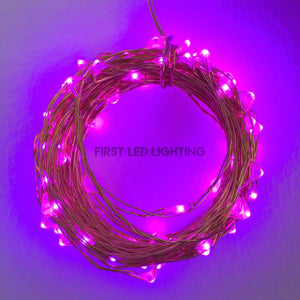Copper String LED - 33ft 100LED - PURPLE-First LED Lighting Center