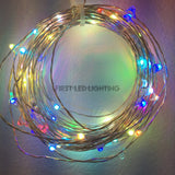 Copper String LED - 33ft 100LED - RAINBOW STARS-First LED Lighting Center