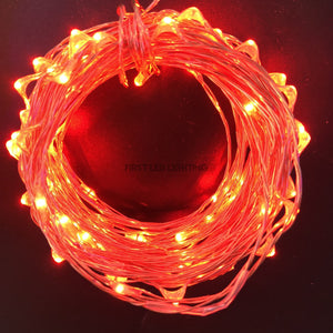 Copper String LED - 33ft 100LED - RED-First LED Lighting Center