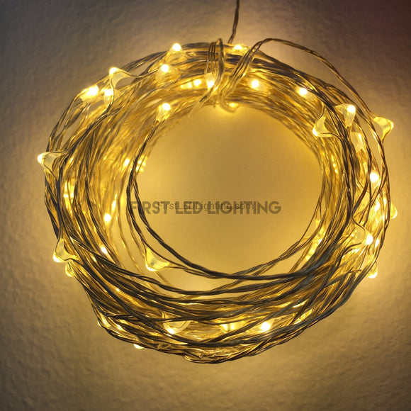 Copper String LED - 33ft 100LED - WARM WHITE-First LED Lighting Center