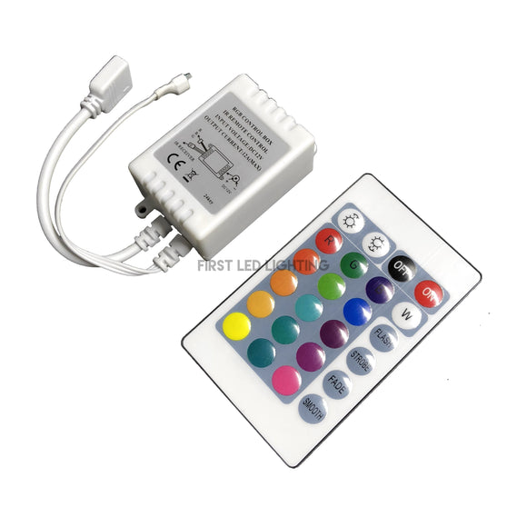 RGB Controller with 24-Key IR Remote-First LED Lighting Center