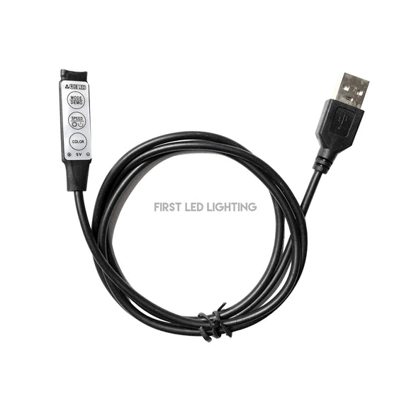 USB RGB In-Line 3-Key Mini Controller-First LED Lighting Center