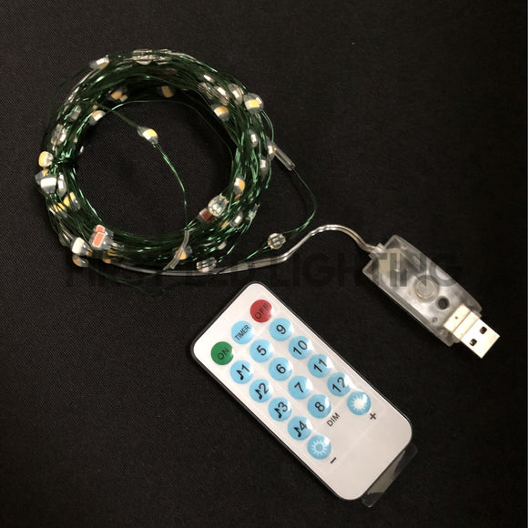 Music Sync RGBG WW Copper String LED - USB - Remote-First LED Lighting Center